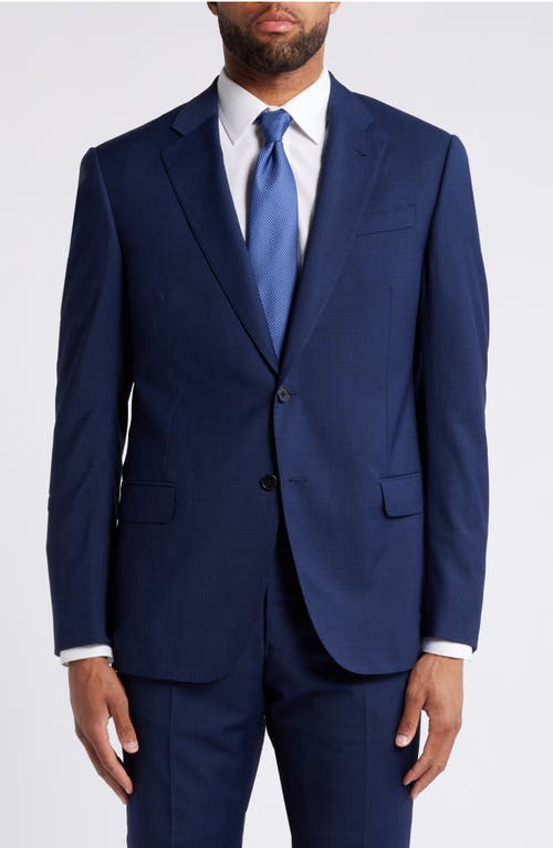 Shop Emporio Armani Microcheck Wool Suit In Royal Blue