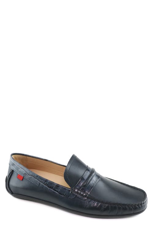 Marc Joseph New York Wood Road Driving Shoe in Navy Burnished Napa/crocodile at Nordstrom, Size 8.5