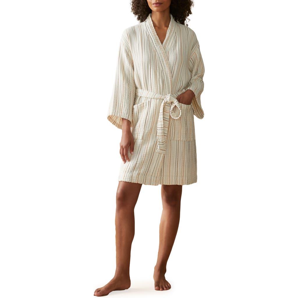 Coyuchi Organic Cotton Dressing Gown In Brown