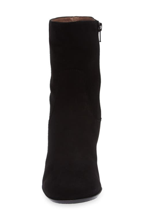 Wonders Block Heel Bootie In Black Suede