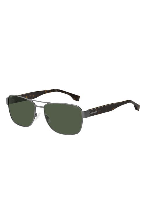 Hugo Boss Boss 60mm Polarized Rectangular Sunglasses In Havana/dark Ruthenium