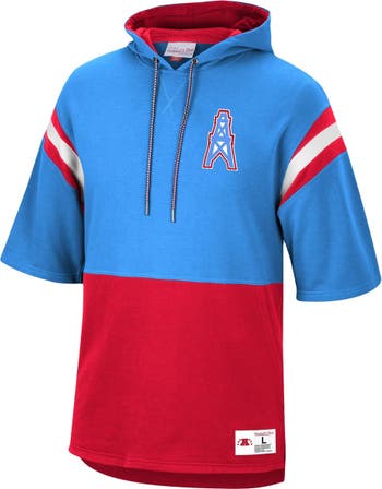 Houston Oilers New Era Throwback Colorblocked Pullover Hoodie - Light Blue