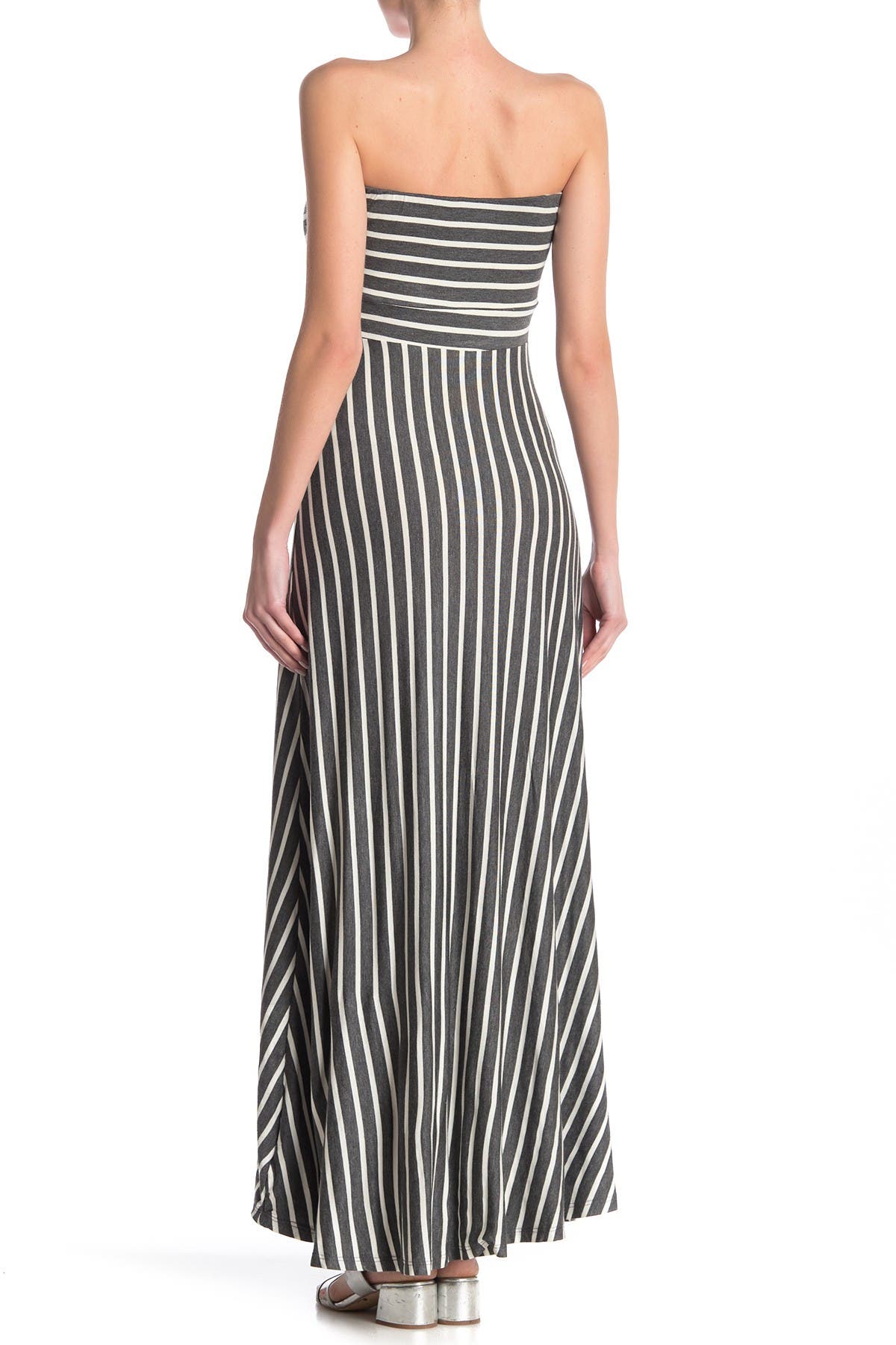 west kei strapless stripe maxi dress