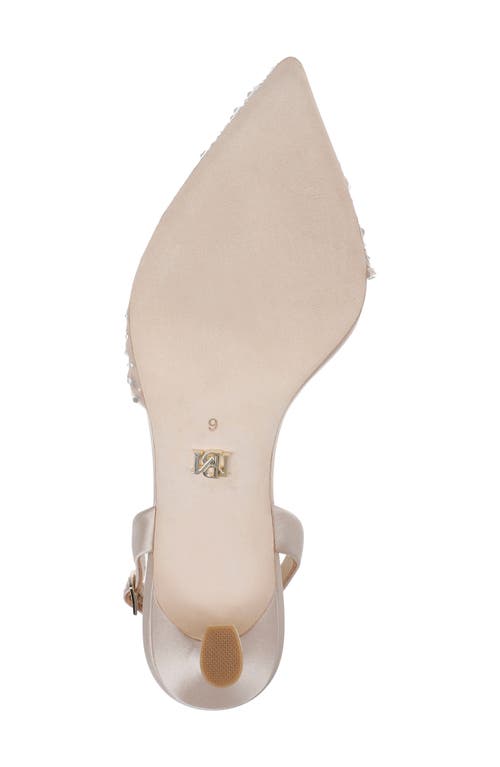 Shop Badgley Mischka Collection Brenna Slingback Pointed Toe Pump In Beige Satin