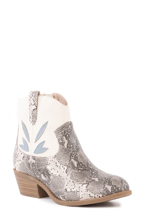 BC Footwear Cowpoke Bootie in Black/White Exotic