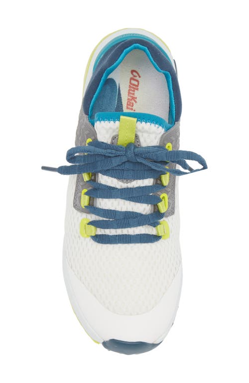 Shop Olukai Wailuku Sneaker In Bright White/lagoon