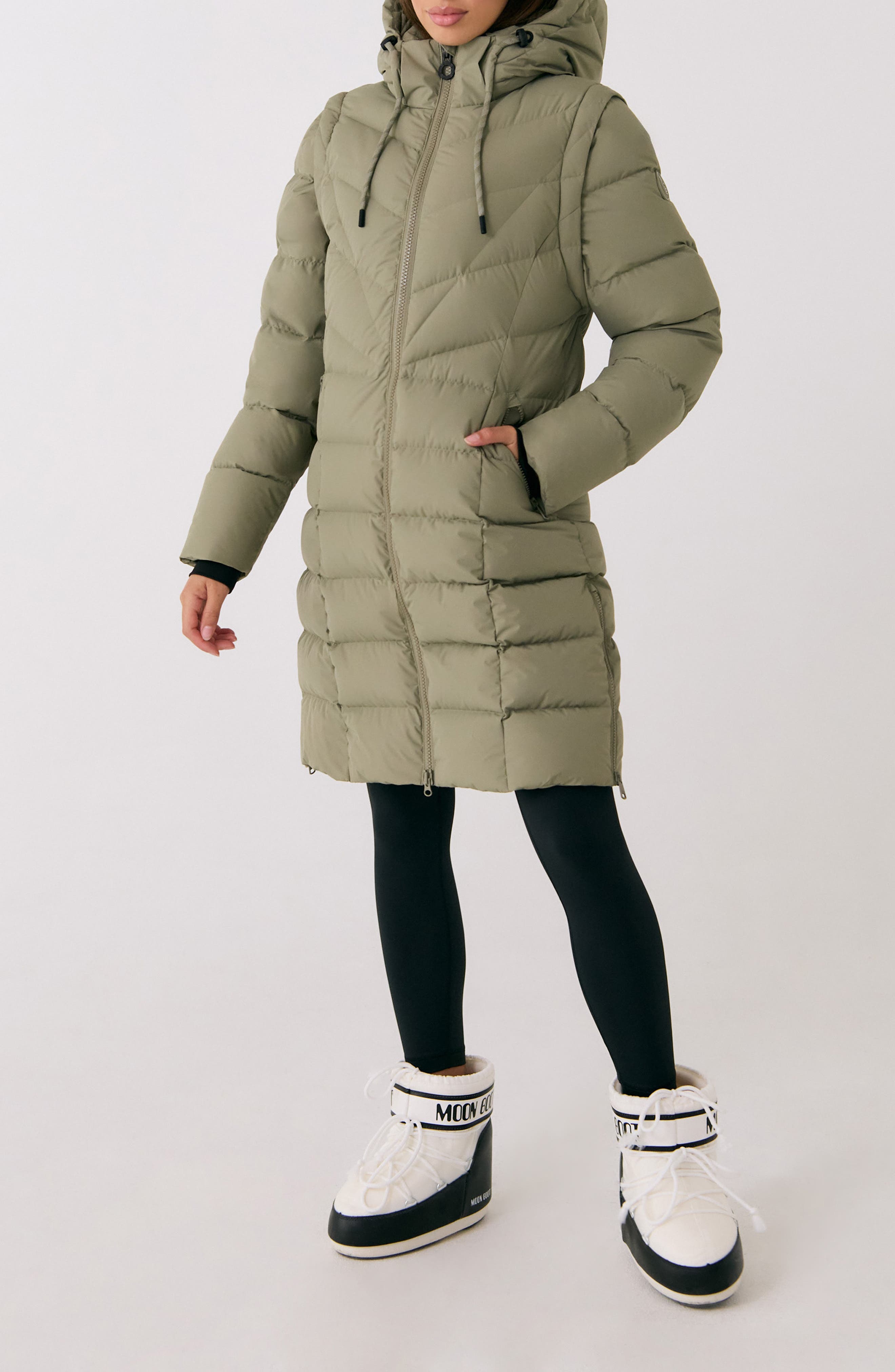 Lole Berri 700 Fill Power Down Jacket with Removable Sleeves in Hazel 