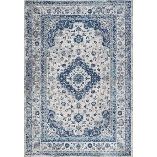 Jonathan Y Indhira Ornate Medallion Persian Area Rug In Blue/gray
