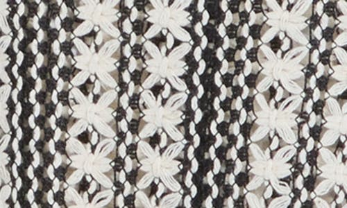 Shop Lush Textured Stripe Long Sleeve Minidress In Ecru Black