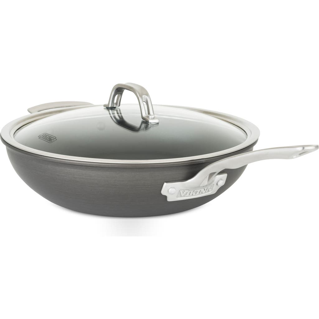Viking Hard Anodized Nonstick 12-inch Chef Pan With Lid In Dark Grey