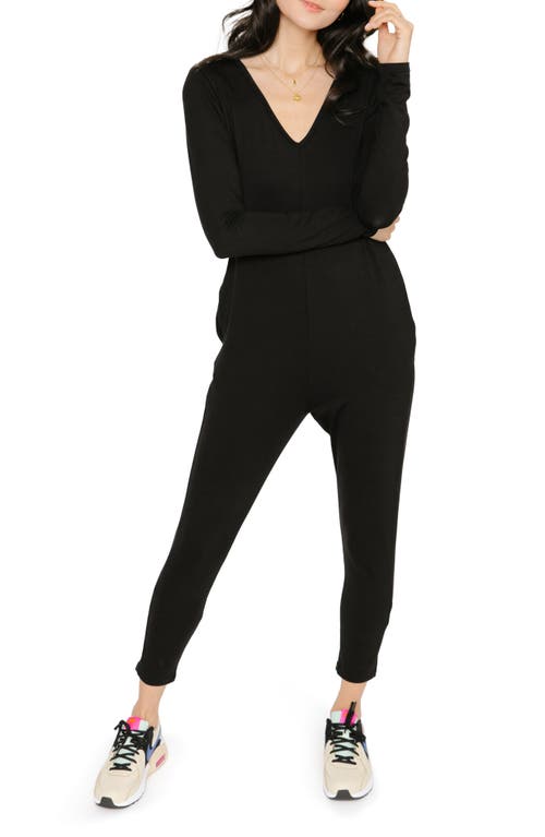 SMASH + TESS The Friday Long Sleeve Jumpsuit in Midnight Black
