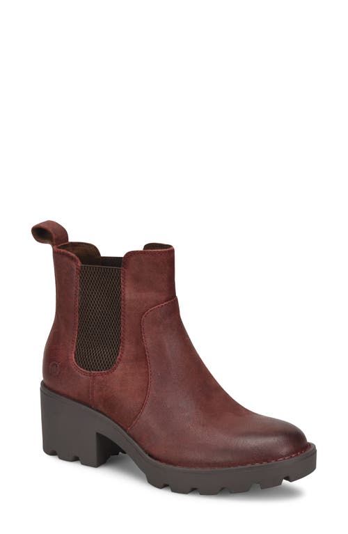 Graci Chelsea Boot in Dk Red Distressed