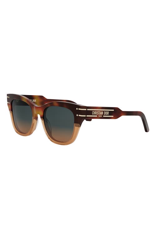 Shop Dior 'signature B4i 52mm Butterfly Sunglasses In Red Havana/gradient Brown