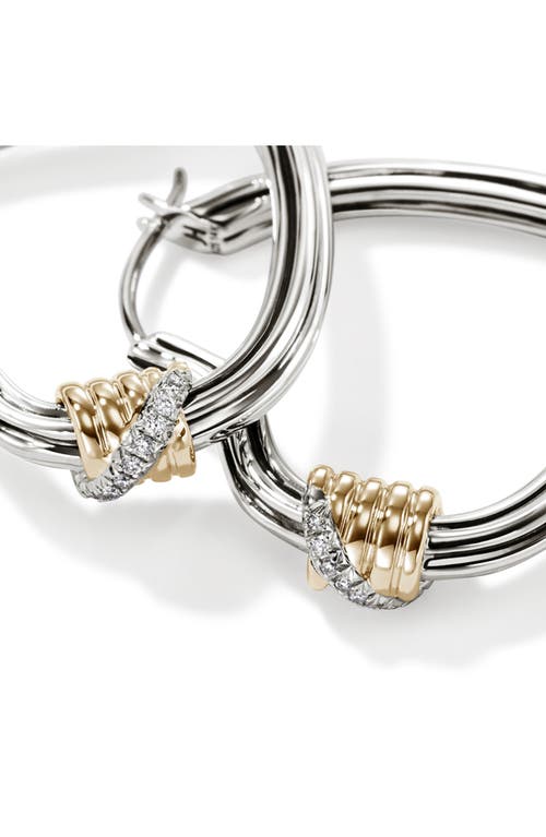 John Hardy Bamboo Collection Heart Hoop Earrings In Silver And Gold