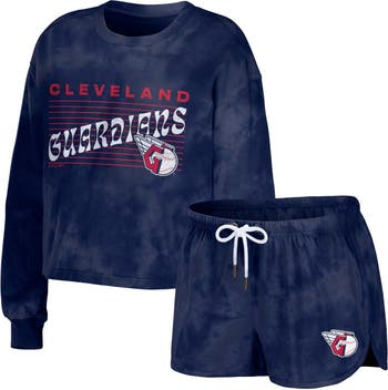 Women's Wear by Erin Andrews Royal Chicago Cubs Tie-Dye Cropped Pullover Sweatshirt & Shorts Lounge Set Size: Extra Large