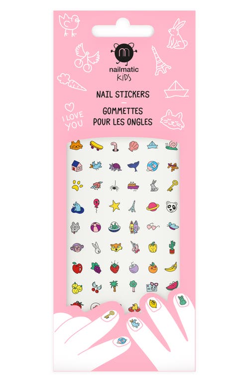 Kids' Set of 72 Nail Stickers in Pink Multi