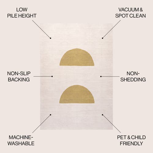 Jonathan Y Luola Minimalist Geometric Machine-washable Area Rug In Cream/moss