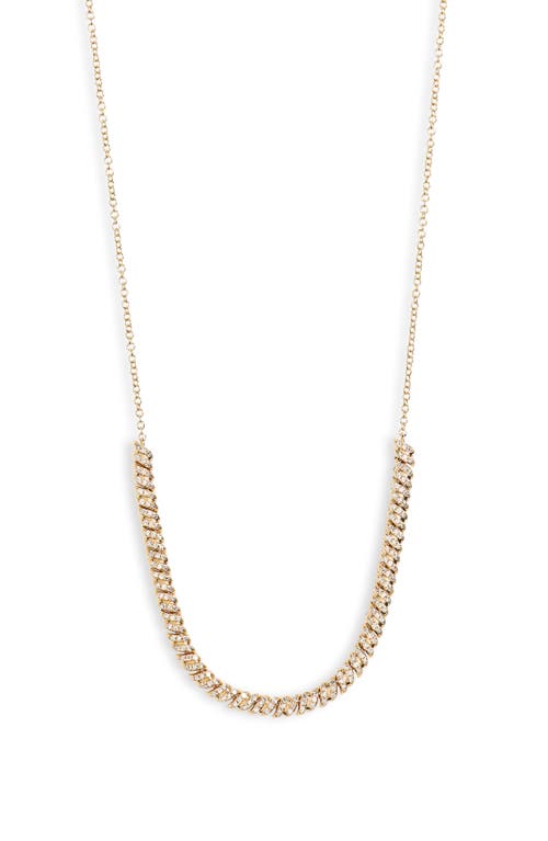 EF Collection Diamond Twist Frontal Necklace in Yellow Gold at Nordstrom