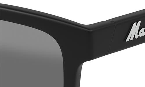 Maui Jim Opiopio Af 54mm Polarizedplus2® Rectangular Sunglasses In Matte Black W/gradient Effect