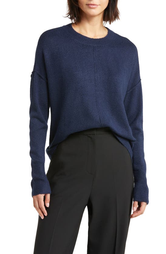 VINCE CAMUTO VINCE CAMUTO EXPOSED SEAM CREWNECK SWEATER