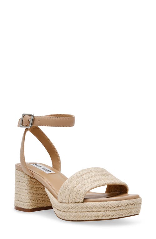 Shop Steve Madden Mercerr Ankle Strap Platform Sandal In Natural Multi