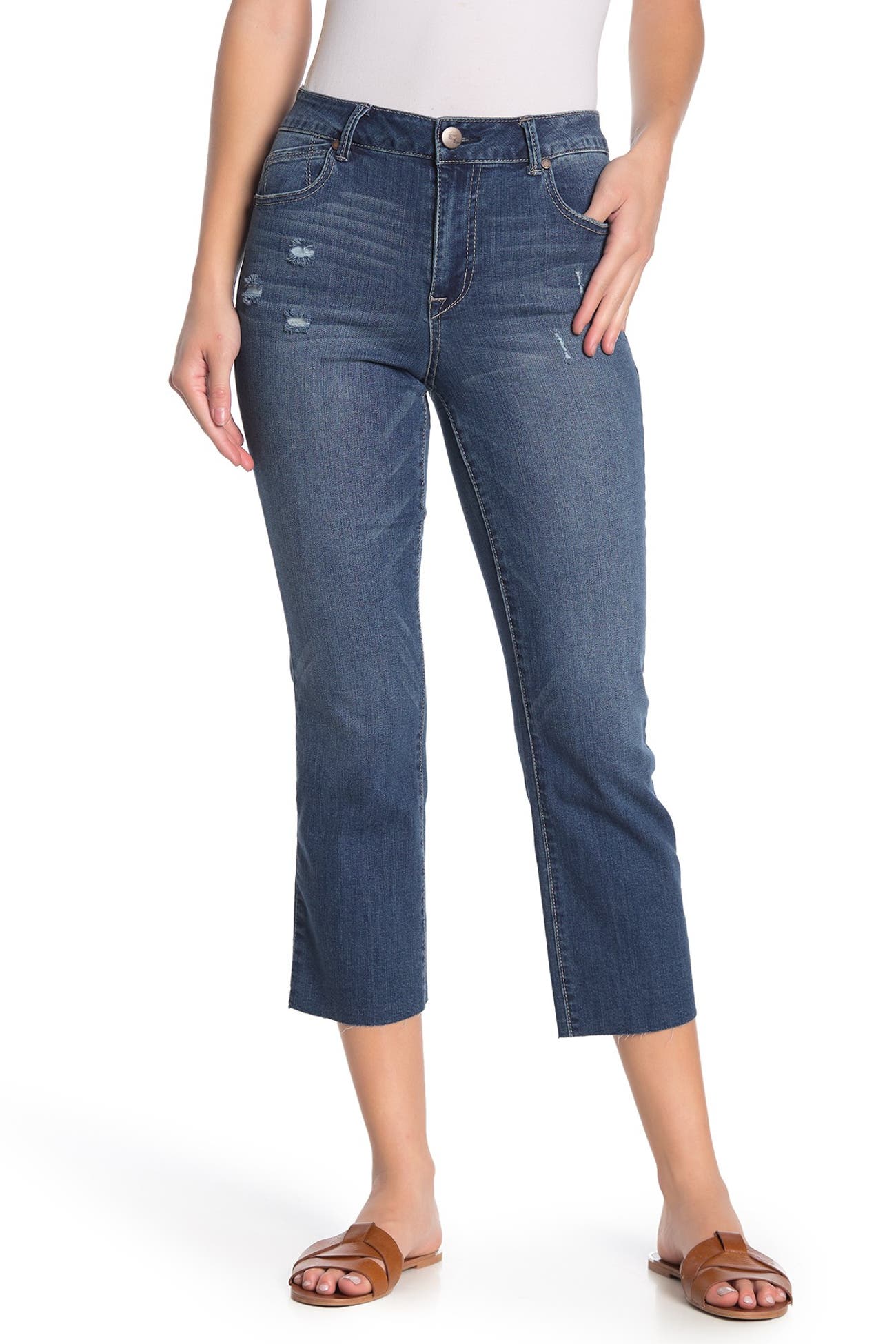 1822 Denim Cropped Straight Leg Distressed Jeans Nordstrom Rack