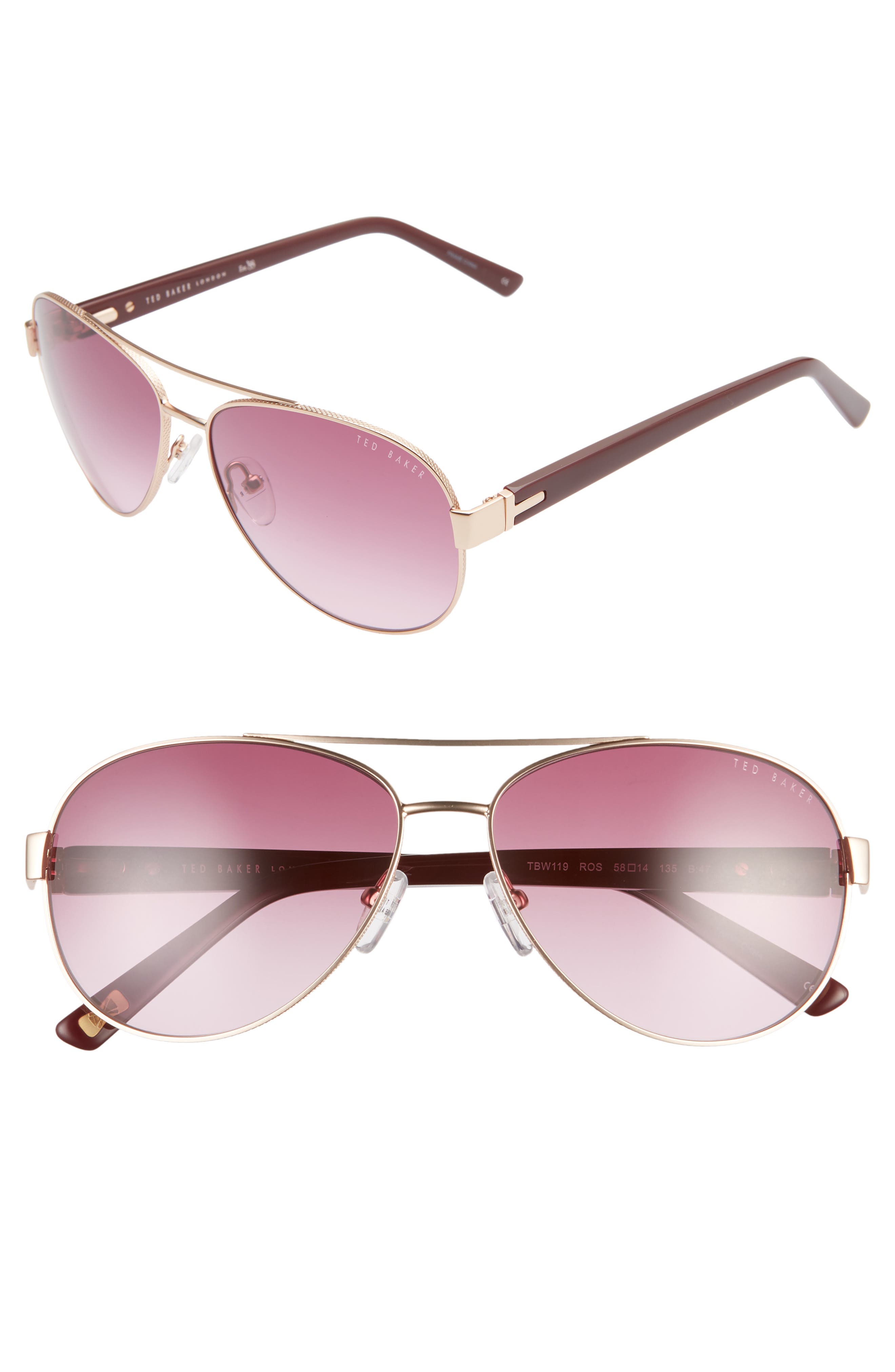Ted Baker London 58mm Gradient Aviator Sunglasses Nordstrom