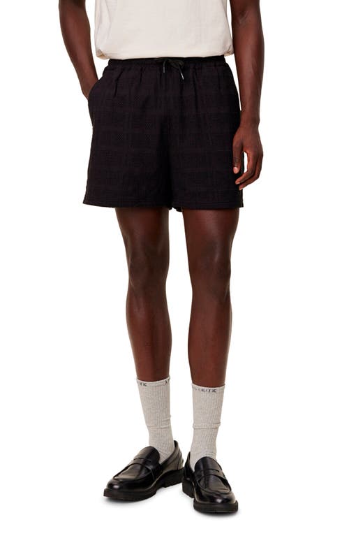 Shop Les Deux Charlie Check Shorts In Black