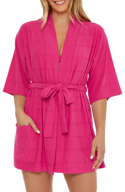 Skyfall Jacquard Terry Cover-Up Robe in Bouganville