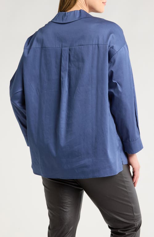 Shop Harshman Nyah Cotton Tunic Top In Indigo Blue