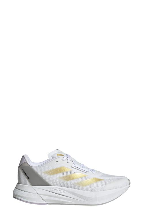 Shop Adidas Originals Adidas Duramo Speed Running Sneaker In Ftwr White/gold Met.