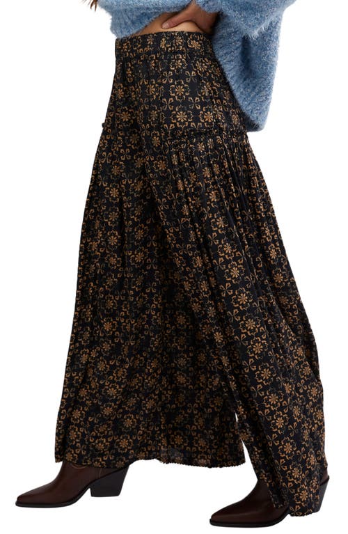 Shop Free People So Charming Wide Leg Pants In Black Combo-tuscany