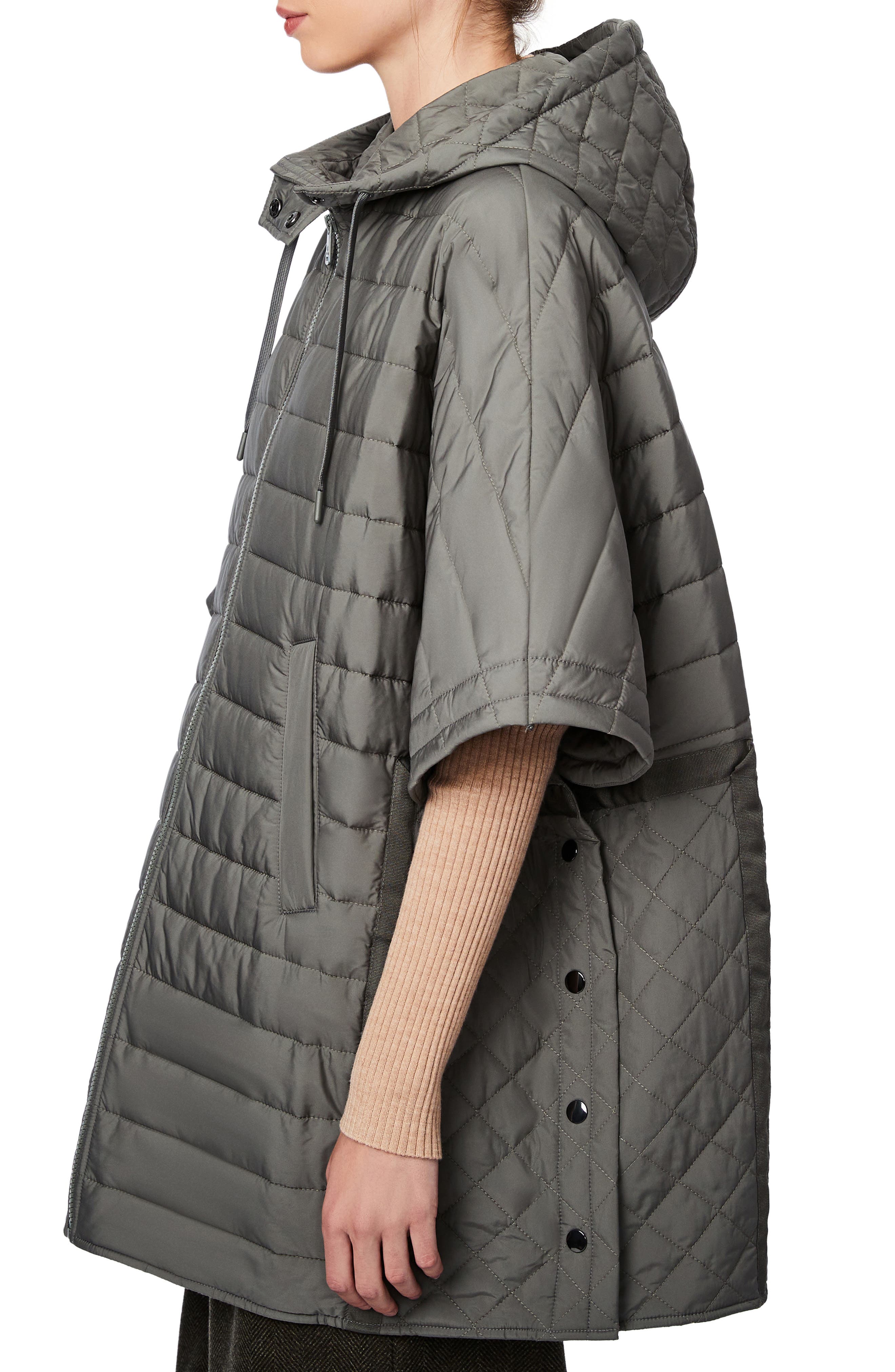 quilted poncho coat