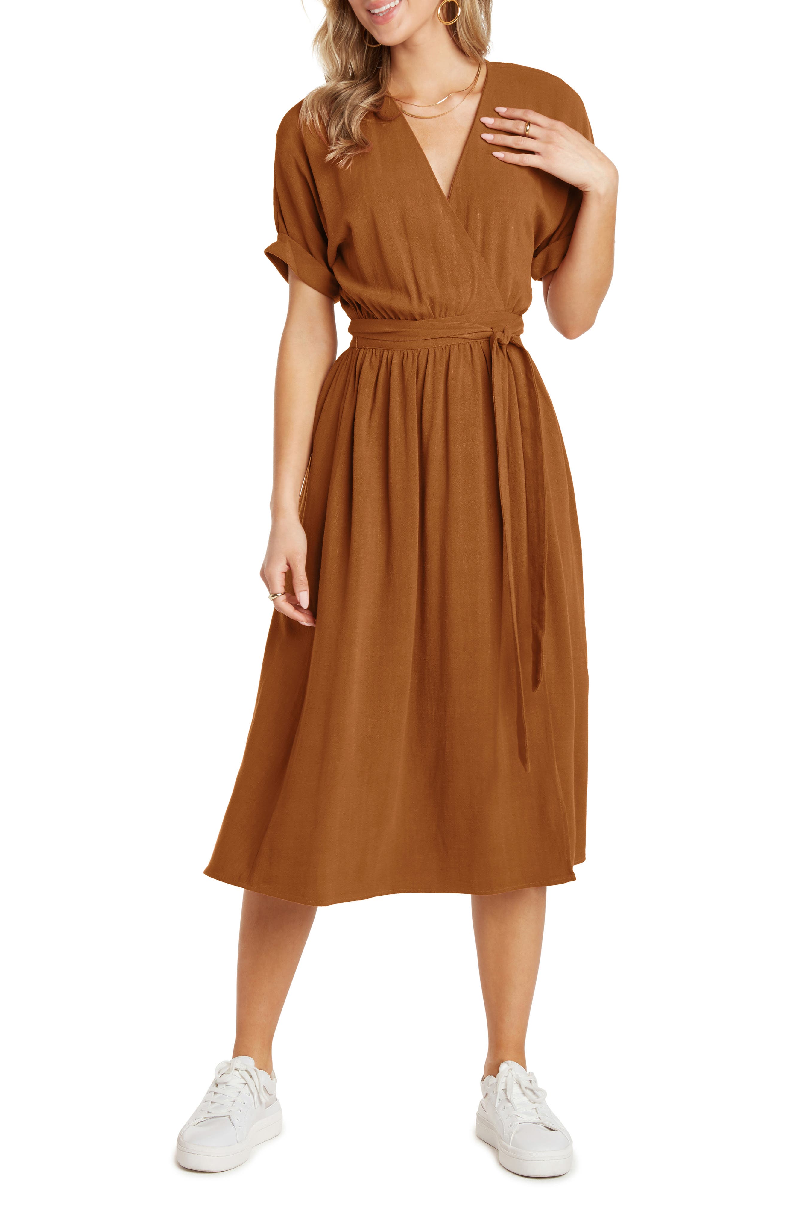 dolman sleeve wrap dress