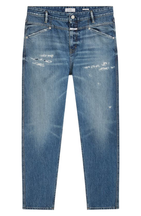 Closed X-lent Relaxed Tapered Leg Organic Cotton Jeans In Mid Blue
