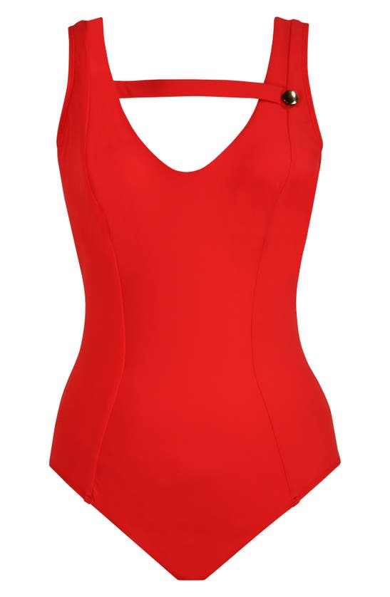 Amoressa Discotheque Andy One-piece Swimsuit In Bash Red