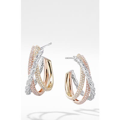 David Yurman Chatelaine Full Pave Triple Drop Earrings