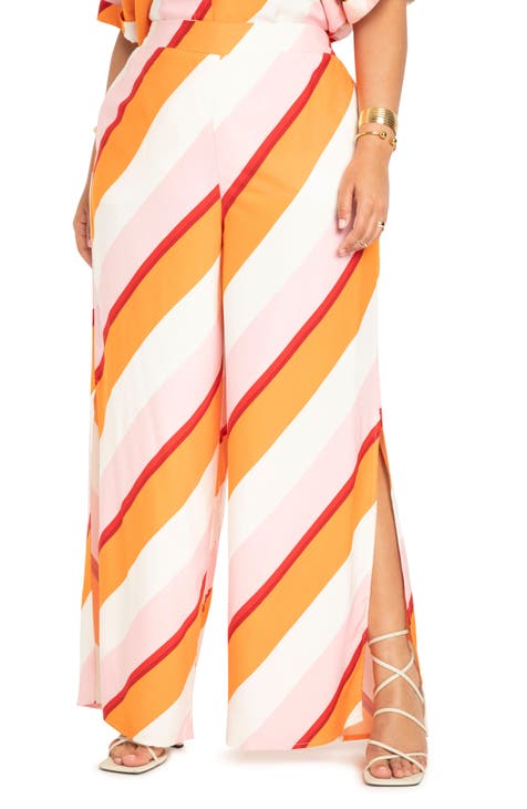 Plus Size Slit Wide Leg Pants main image 0