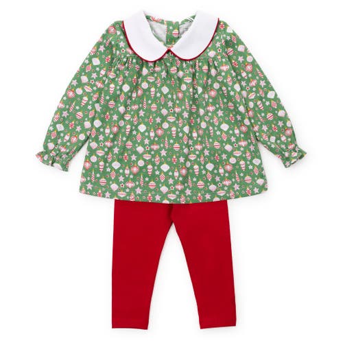 Shop Lila And Hayes Morgan Set Girls' Legging Set In Retro Ornaments