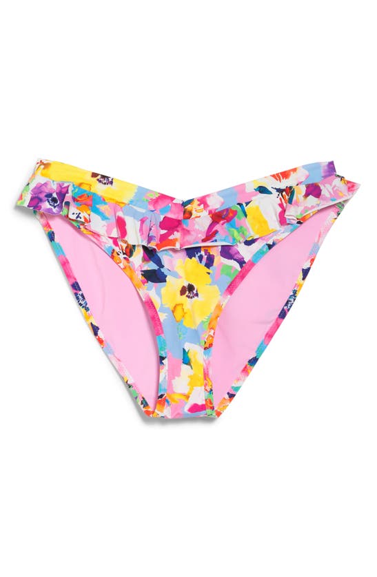 Shop Hanky Panky Ruffle Trim Bikini Bottoms In Watercolored