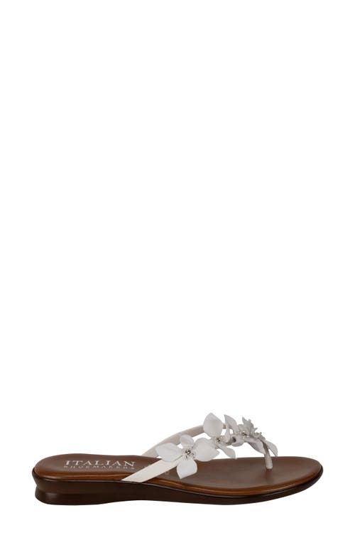 Italian Shoemakers Xolani Floral Flip Flop In White