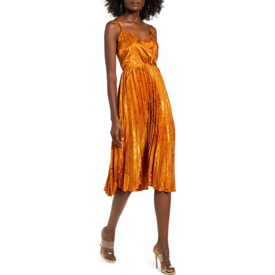 J.o.a. Pleat Skirt Sleeveless Dress, Brown