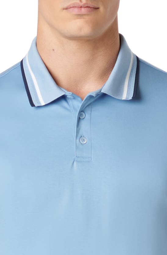 Shop Bugatchi Tipped Short Sleeve Cotton Polo In Air Blue