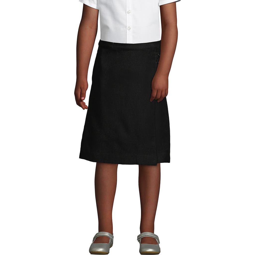 Lands' End School Uniform Girls Solid A-line Skirt Below The Knee In Black
