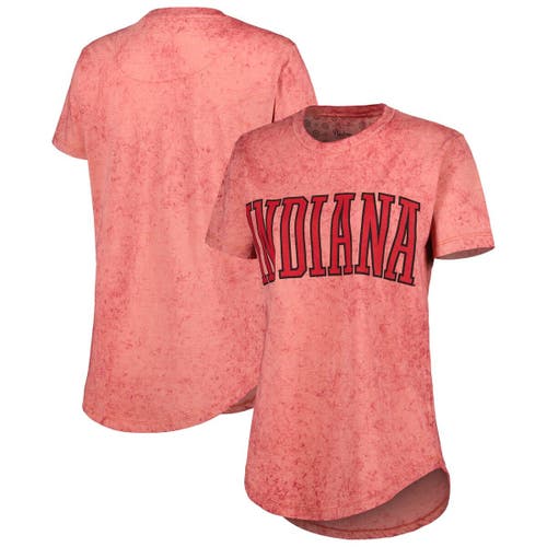 Women's Pressbox Crimson Indiana Hoosiers Southlawn Sun-Washed T-Shirt