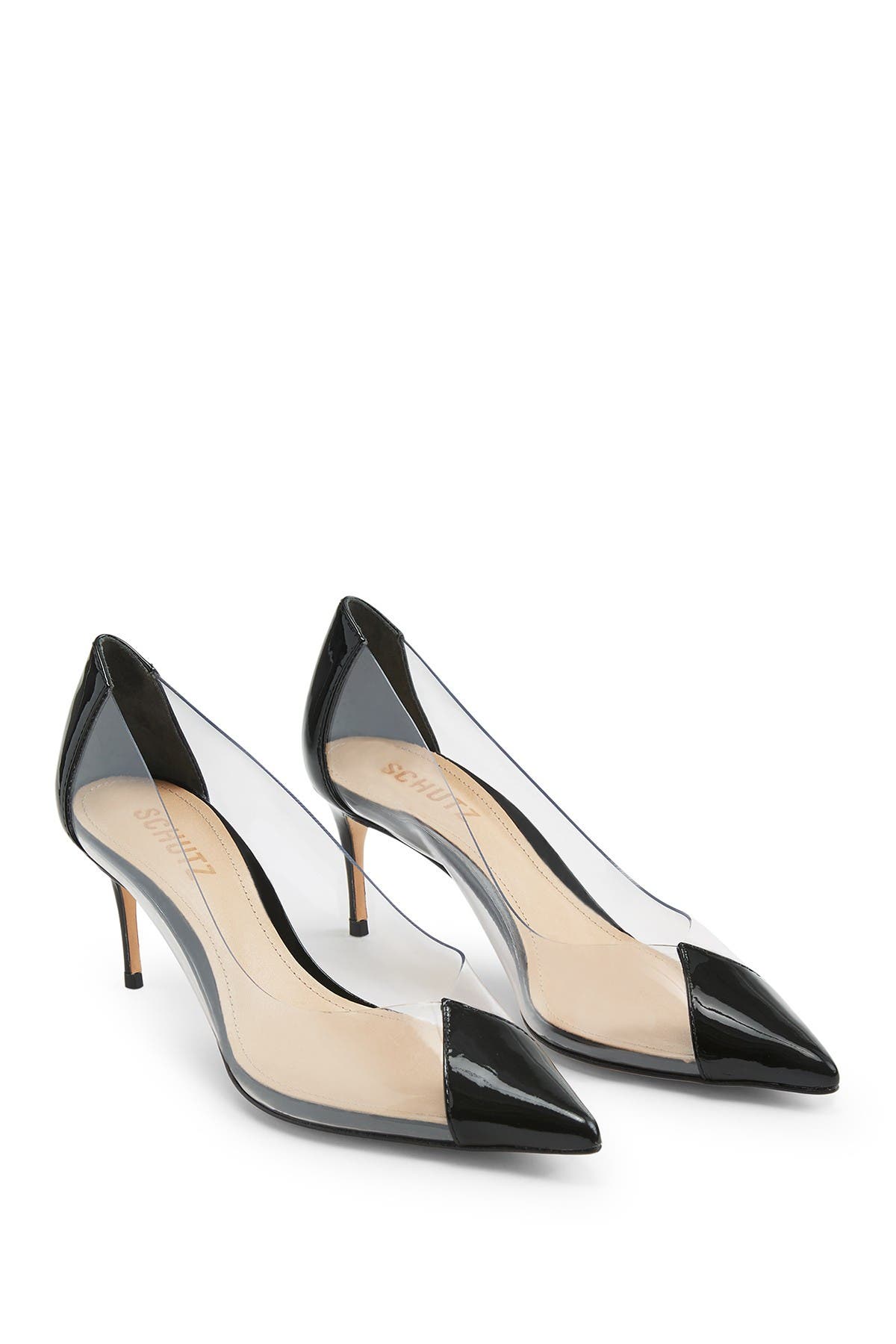 schutz clearly pointy toe flat