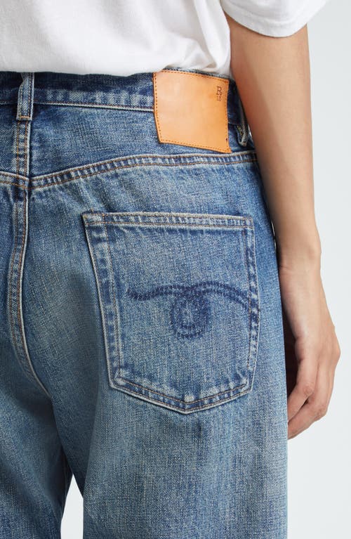 Shop R13 Cuff Ex-boyfriend Jeans In Aspen Selvedge Blue