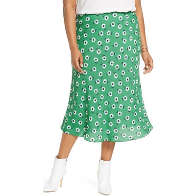 Plus Size Halogen Bias Cut Midi Skirt