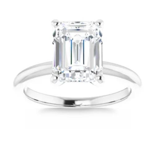 Bliss Diamond 2.97ct Platinum Certified Lab Grown Emerald Cut Diamond Engagement Ring In Platinum
