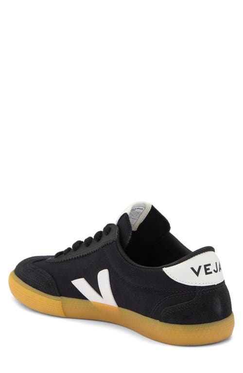 Shop Veja Volley Canvas Sneaker In Black/white/natural